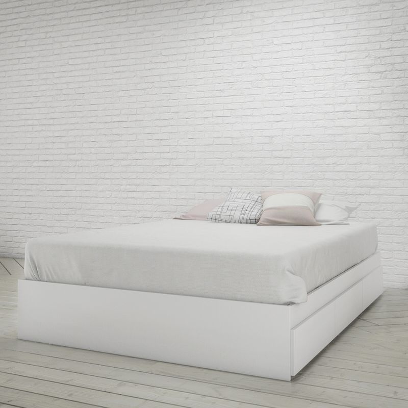 Nexera Aura 4 Piece Bedroom Set, White - Queen
