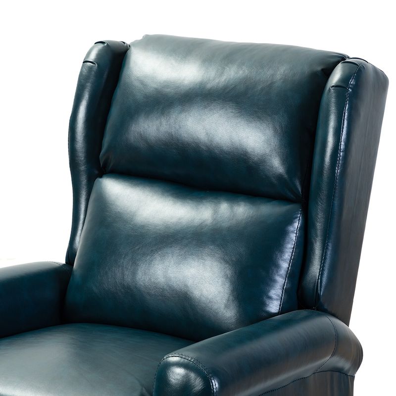 HULALA HOME Faux Leather Manual Swivel Recliner with Metal Base Set of 2 - BROWN