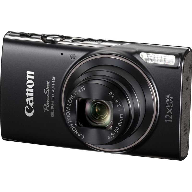 Left Zoom. Canon - PowerShot ELPH 360 20.2-Megapixel Digital Camera - Black