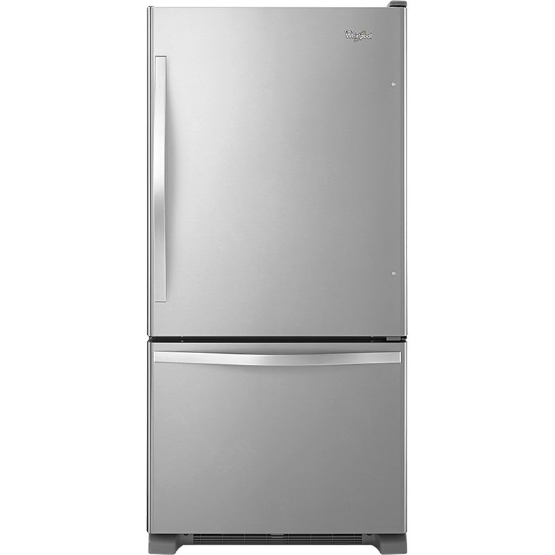 Front Zoom. Whirlpool - 21.9 Cu. Ft. Bottom-Freezer Refrigerator - Stainless steel