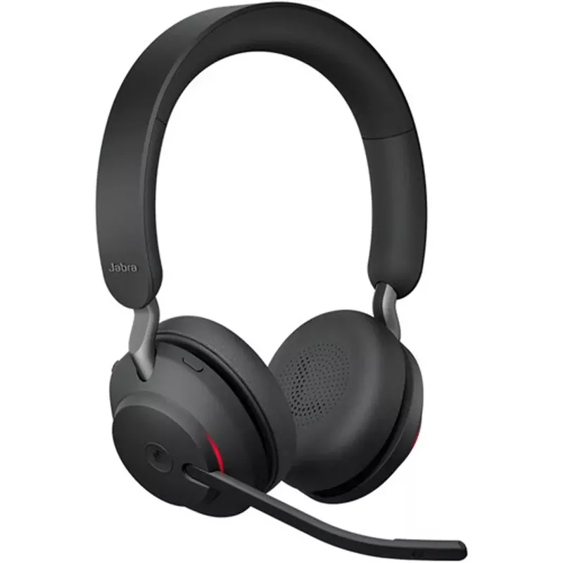 Jabra Evolve2 65 Stereo Wireless On-Ear Headset with Link 380 BT Adapter and Charging Stand, Black