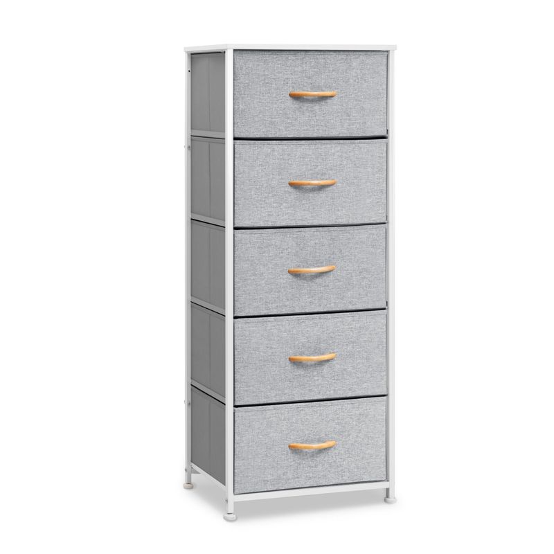 Pellebant 5 Drawers Vertical Storage Tower Organizer - Beige - 5-drawer