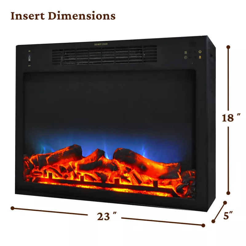 53-In. Sawyer Industrial Electric Fireplace Mantel with Realistic Log Display and LED Color Changing Flames, White and Black