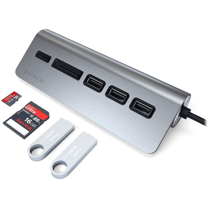Satechi 5-In-1 USB Type-C Combo Hub for Desktop, Space Gray