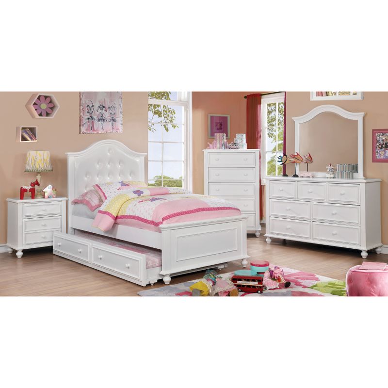 Furniture of America Dole Traditional Solid Wood 5-drawer Youth Chest - White