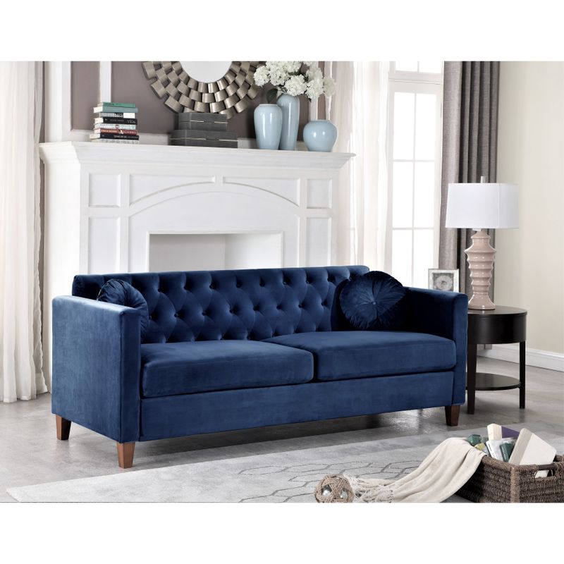 US Pride Lory velvet Kitts Classic Chesterfield Living room set-Sofa Loveseat and Chair - Grey