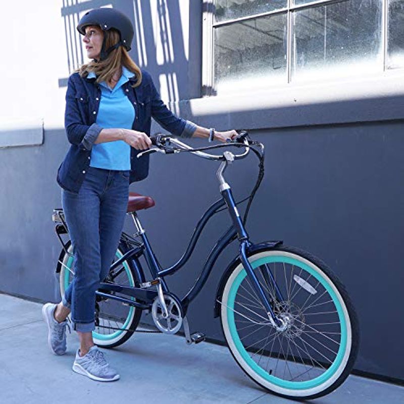 sixthreezero 26" EVRYjourney Women's Step-Through Electric Hybrid Cruiser Bicycle, 250-watt, 7-speed, Teal