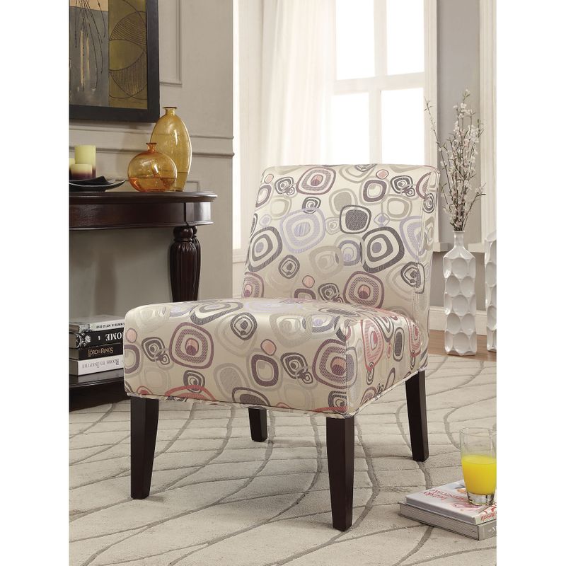 Aberly Multicolored Fabric/Rubberwood Accent Chair - Fabric & Espresso, 30"L x 23"W x 33"H