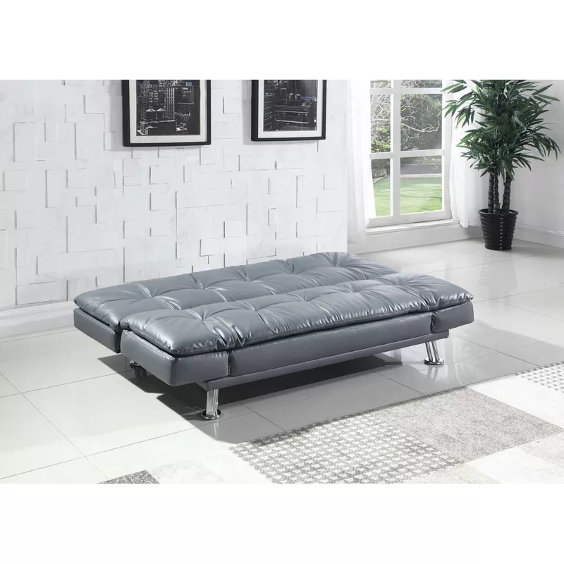 Dilleston Tufted Back Upholstered Sofa Bed Grey