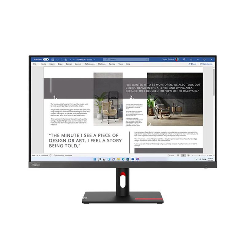 Lenovo ThinkVision S27i-30 27" 16:9 Full HD 100Hz IPS WLED LCD Monitor, Storm Gray