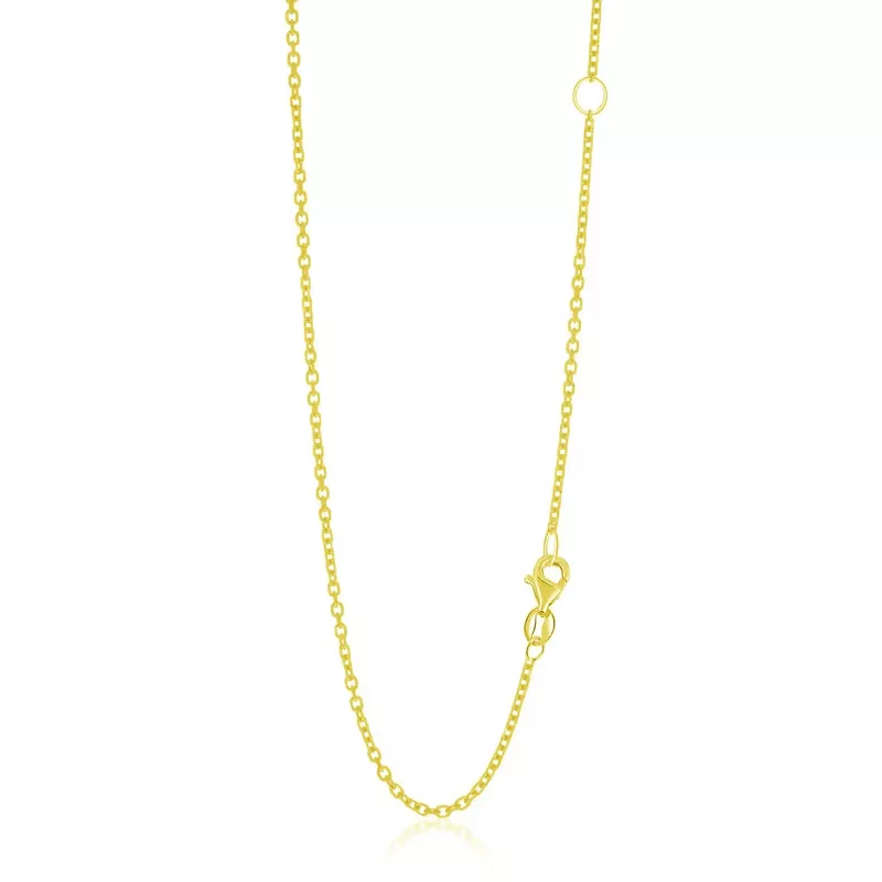 14k Yellow Gold Adjustable Cable Chain 1.5mm (20 Inch)
