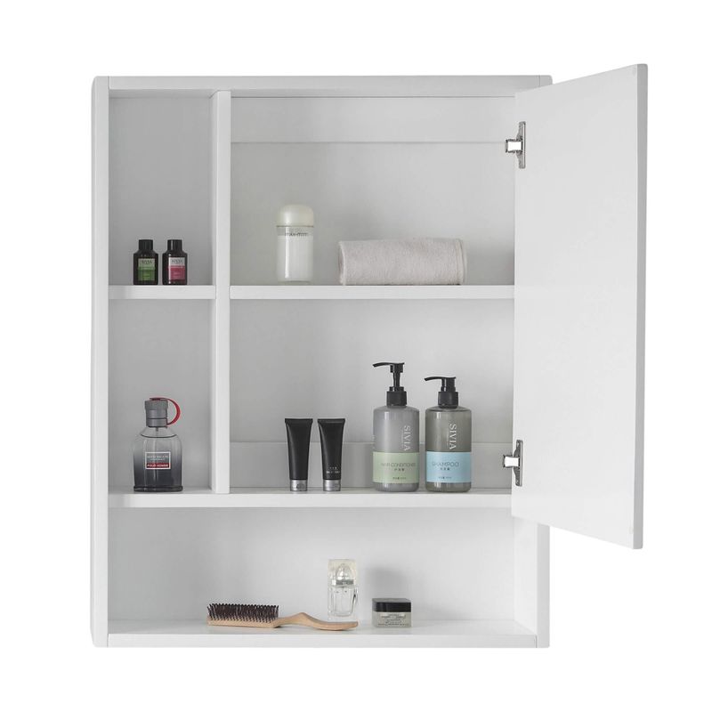 Fine Fixtures Surface Mount Bathroom Medicine Cabinet - Matt White Paint - Right Hand