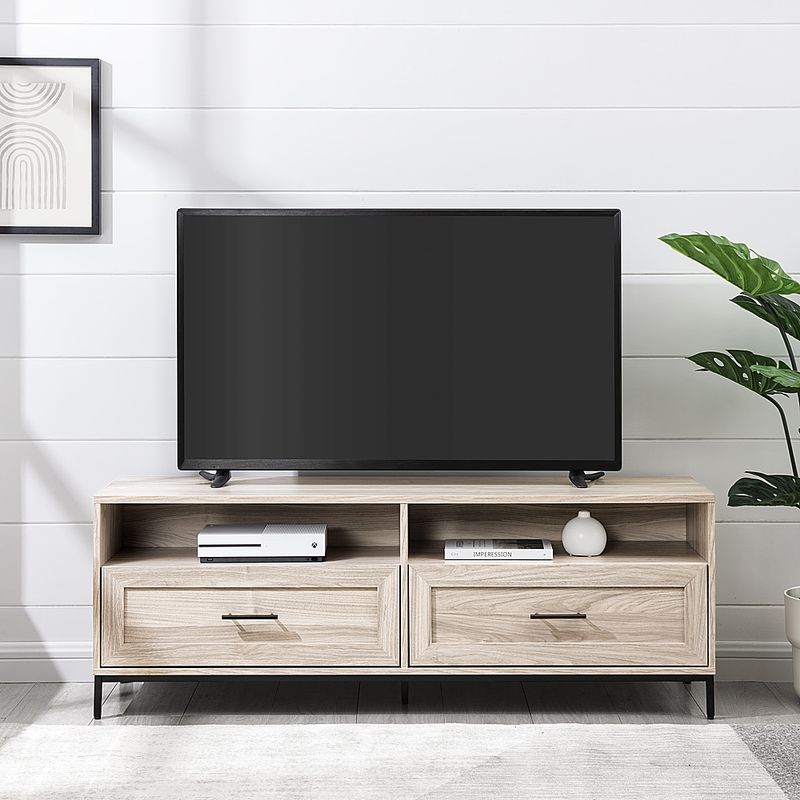 Alt View Zoom 11. Walker Edison - Contemporary 2-Drawer TV Stand for Most TVs up to 60” - Birch