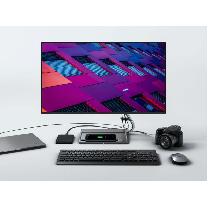 Alt View Zoom 21. Lenovo Qreator 27 27" IPS LED UHD FreeSync Monitor In-Panel Speakers Wireless Charging (DisplayPort, USB-C, HDMI) - Black