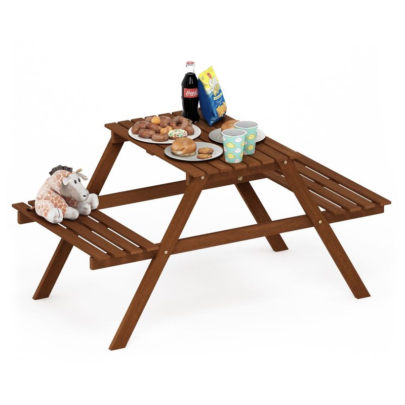 Havenside Home Ormond Hardwood Kids Picnic Table and Chair Set in Teak Oil