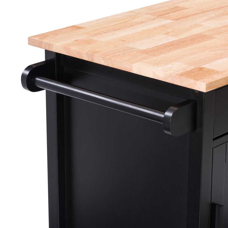 CorLiving Sage Wood Kitchen Cart - N/A - Black