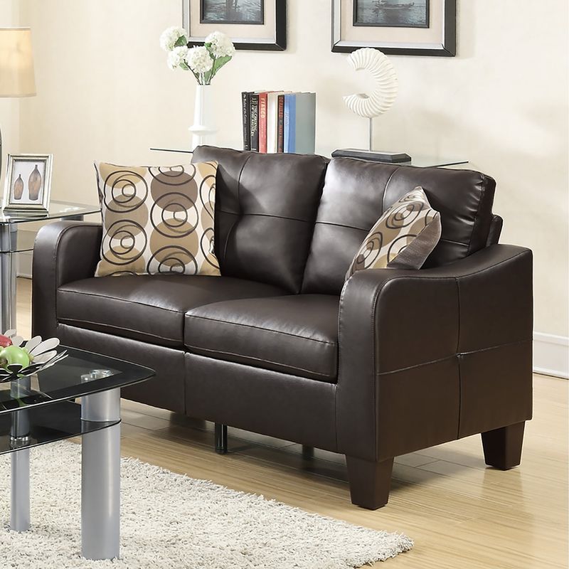 2 Piece Sofa Set with Accent Pillows - Chocolate