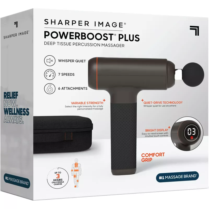 Sharper Image - Powerboost Deep Tissue Massager - Black