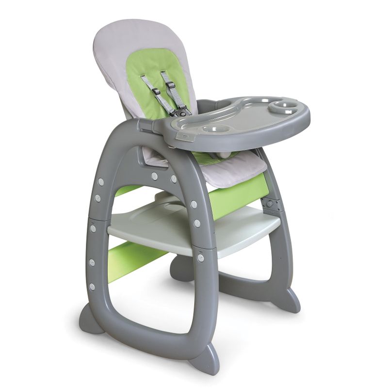 Badger Basket Envee II Baby High Chair with Playtable Conversion - Gray/Chevron
