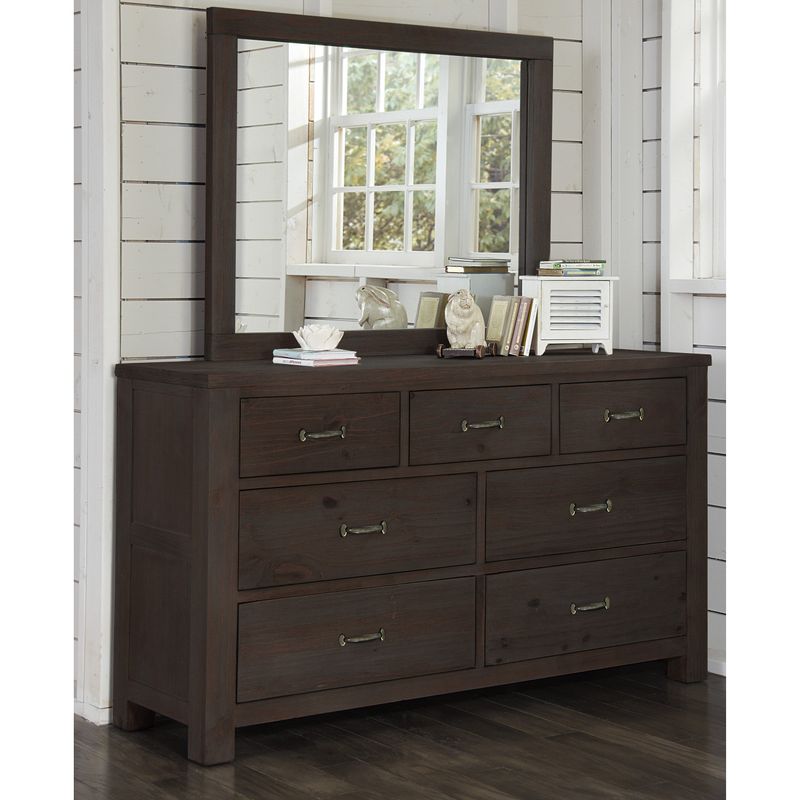 Highlands 7 Drawer Dresser with Mirror, Espresso - Expresso - 7-drawer