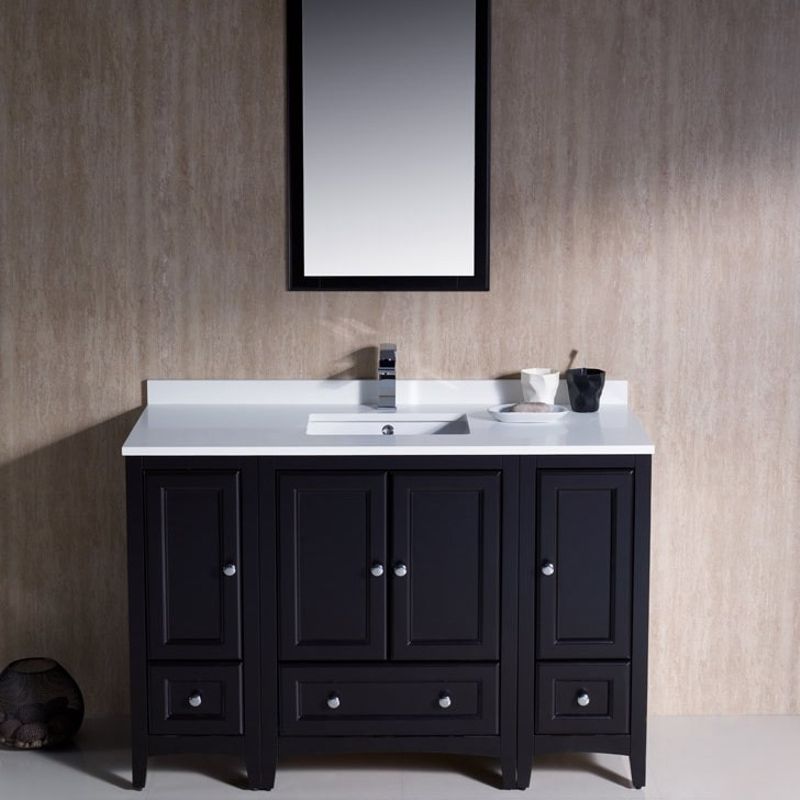 Fresca Oxford 60-inch Espresso Traditional Double Sink Bathroom Vanity with Side Cabinet - Espresso