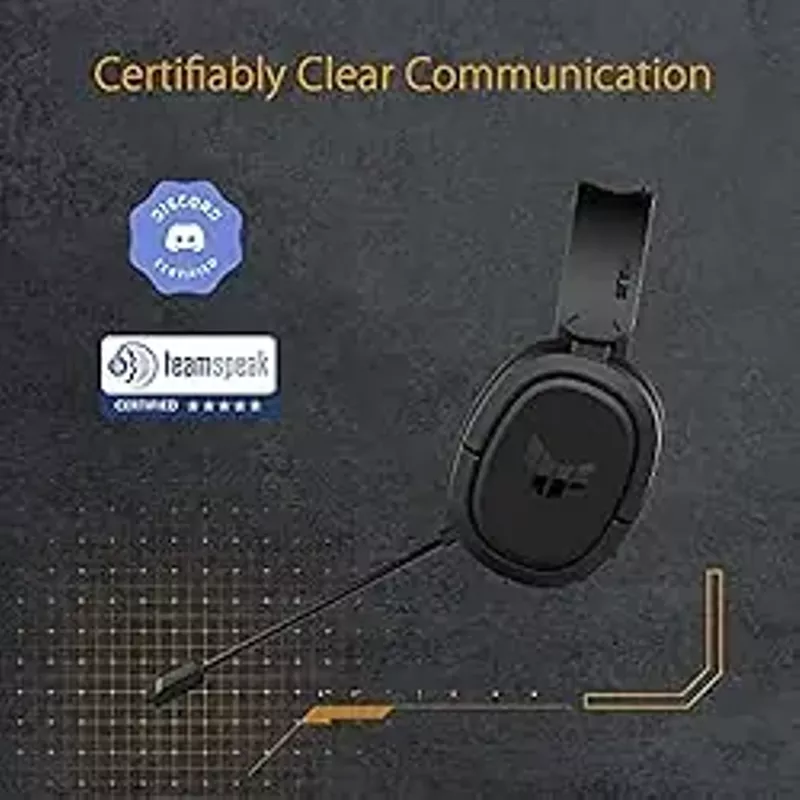 ASUS TUF Gaming H1 Wireless Headset ,  Discord Certified Mic, 7.1 Surround Sound, 40mm Drivers, 2.4GHz, USB-C, Lightweight, 15 Hour Battery Life, for PC, Mac, Switch, Mobile Devices, PS4, PS5 - Black