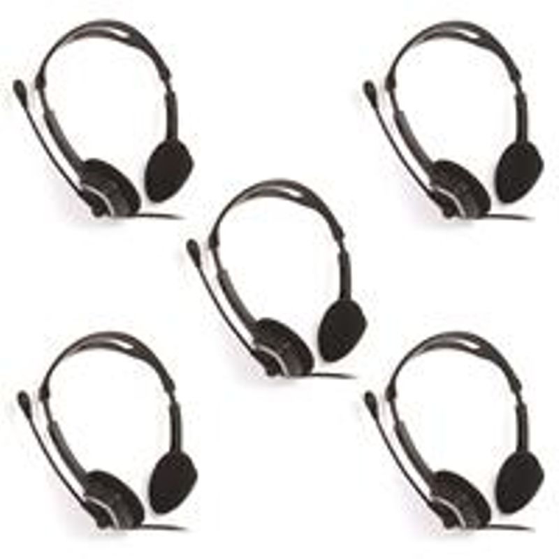 iMicro IM320 USB Headset with Microphone, 5-Pack