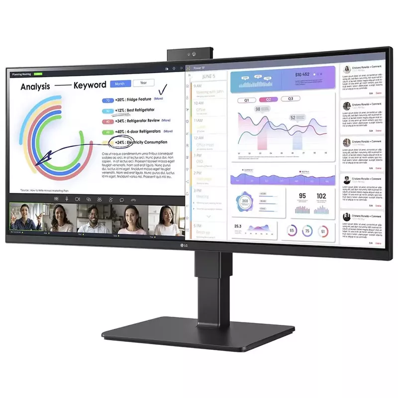 LG 34'' WQHD UltraWide Curved Monitor, Black