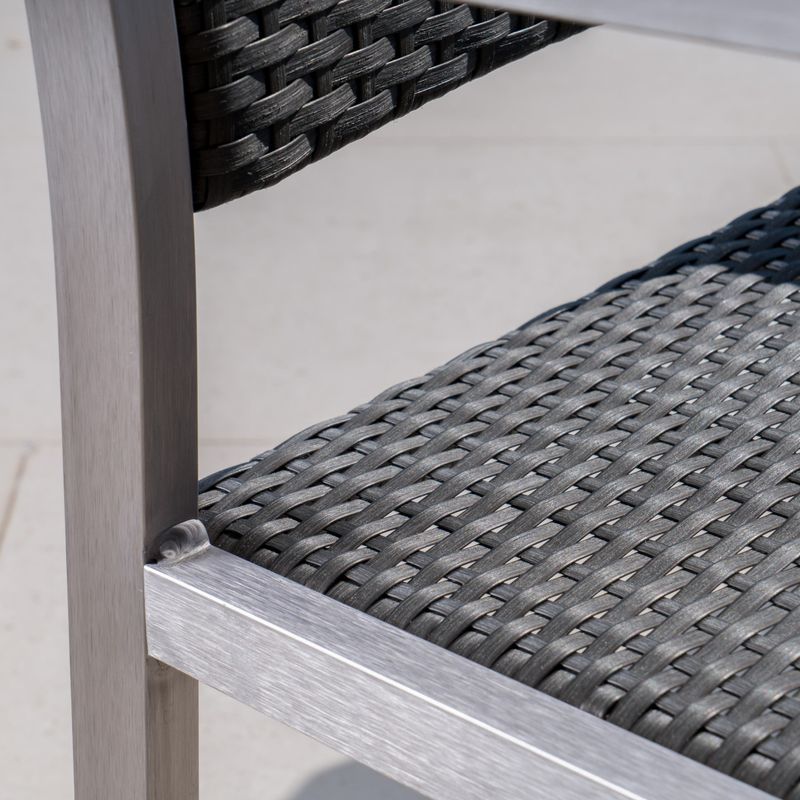 Cape Coral Outdoor Rectangle Aluminum Dining Chair (Set of 2) by Christopher Knight Home - Grey