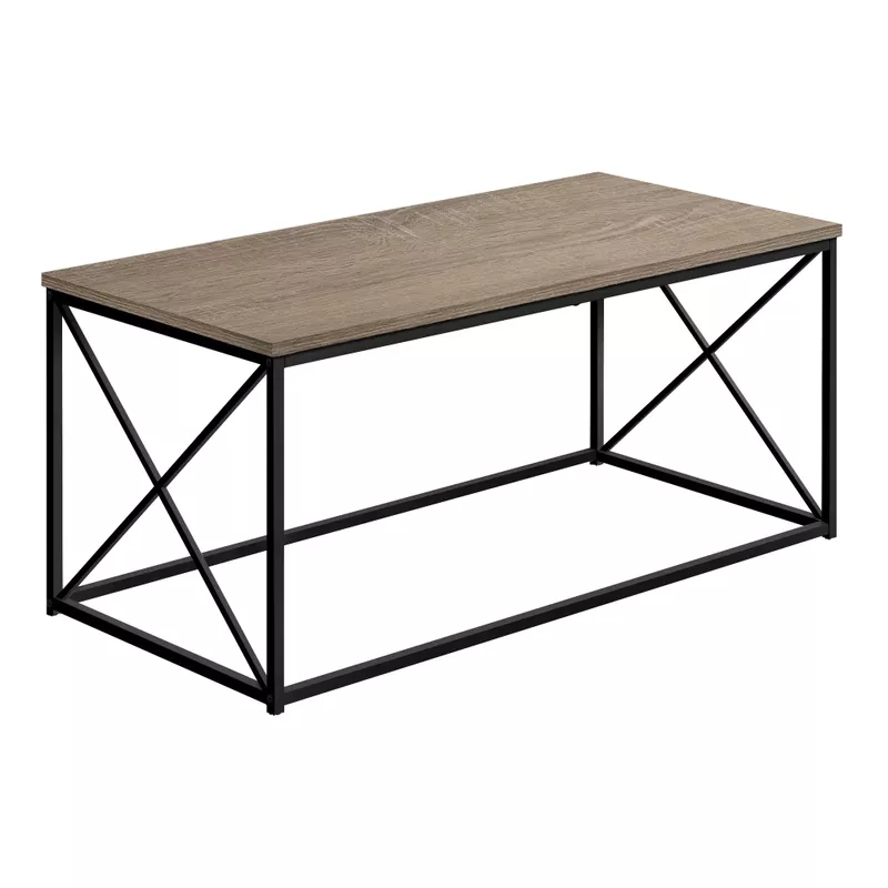 Coffee Table/ Accent/ Cocktail/ Rectangular/ Living Room/ 40"L/ Metal/ Laminate/ Brown/ Black/ Contemporary/ Modern