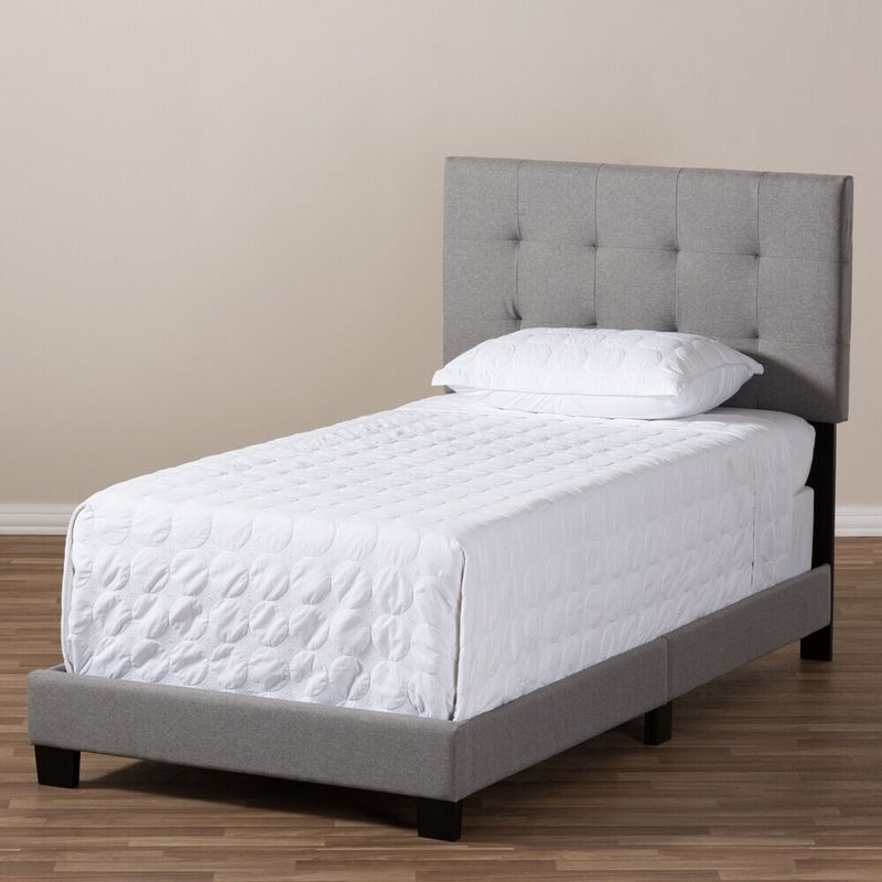 Taylor & Olive Tuxbury Upholstered Twin Platform Bed - Charcoal