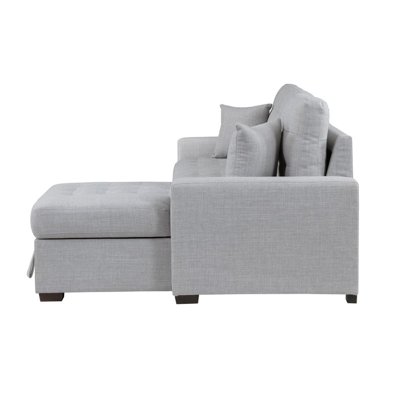 Miles Sectional Sofa Chaise with Pull-Out Bed - Grey