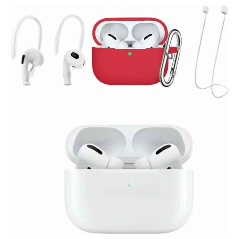 Apple AirPods Pro White Magsafe With RED Accessory Kit