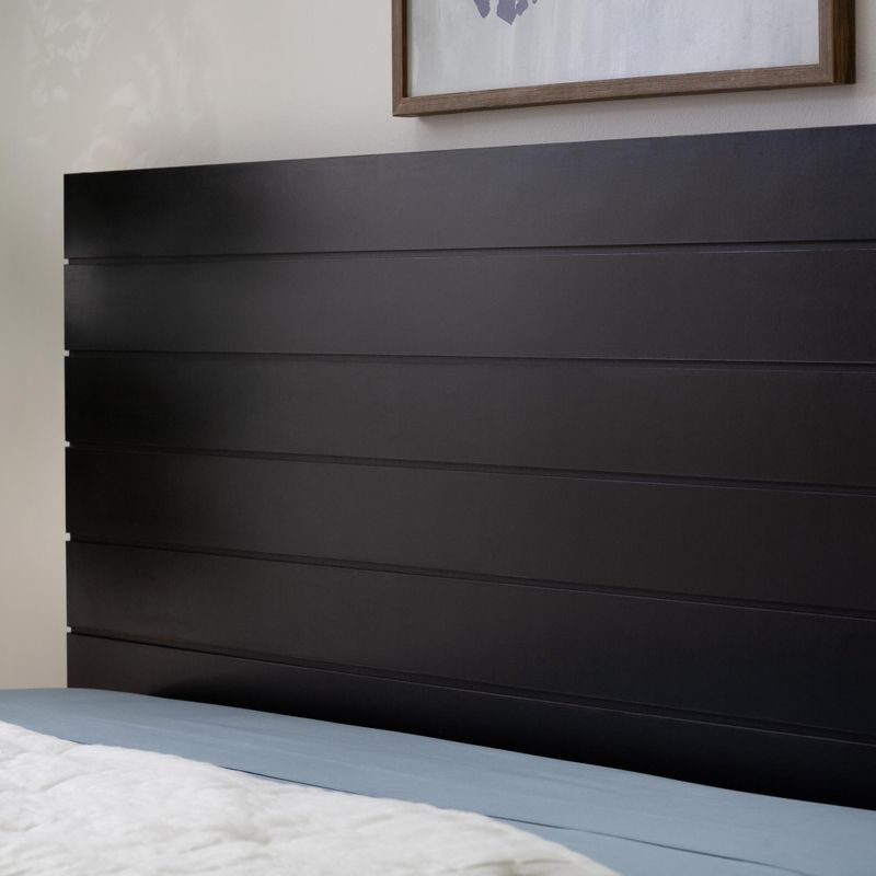 Brookside Sophia Shiplap Wood Panel Platform Bed Frame - Black - Queen