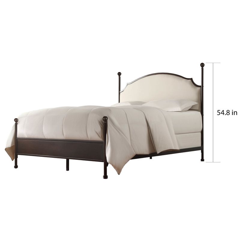 Andover Cream Curved Top Cherry Brown Metal Poster Bed by iNSPIRE Q Classic - Andover TWIN Bed