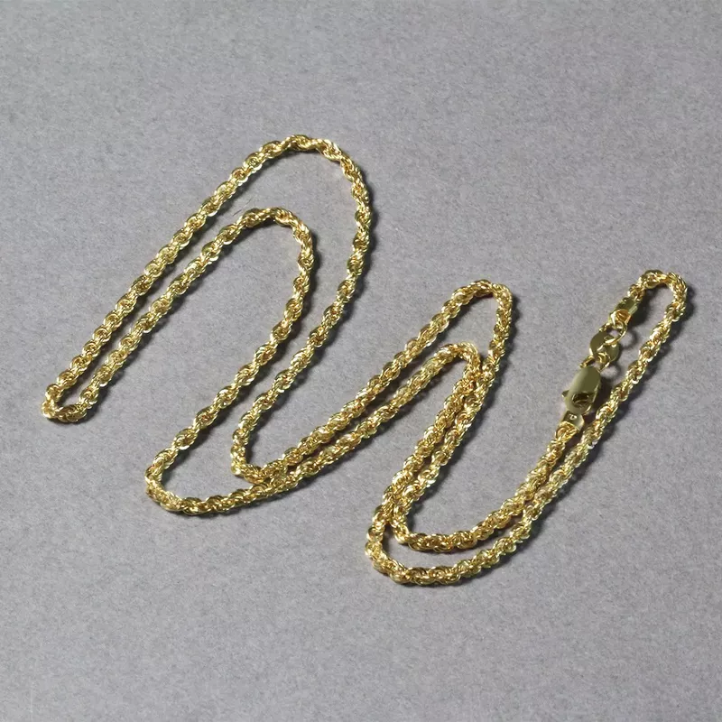 2.0mm 14k Yellow Gold Light Rope Chain (20 Inch)