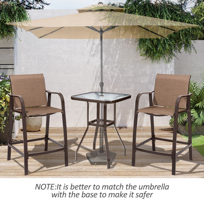 VredHom 3-Piece Outdoor Aluminum Patio Bar Table and Chair Set -  21.65" W x 25.59" D x 43.31" H - Beige