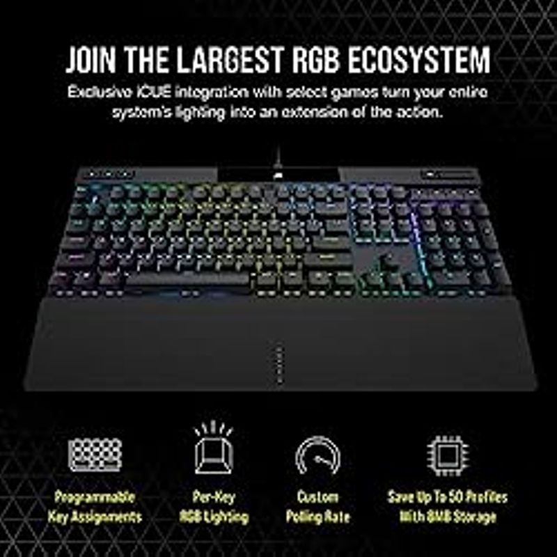 Corsair K70 RGB PRO Mechanical Gaming Keyboard - Cherry MX Brown Keyswitches - 8,000Hz Hyper-Polling - Durable PBT Double-Shot Keycaps -...