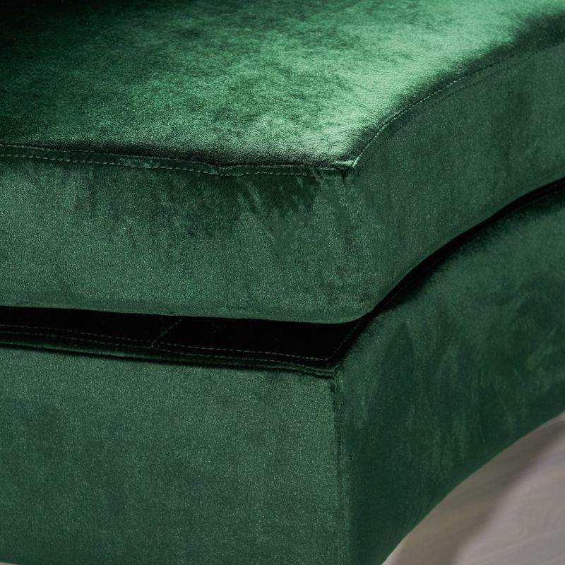 Jazmine Glam 4 Seater Modular Velvet Sectional by Christopher Knight Home - emerald + matte black
