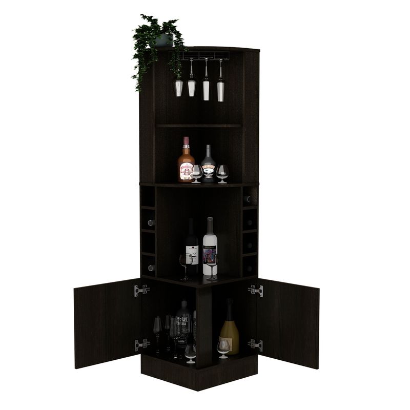 Copper Grove Tumanyan Corner Bar Cabinet - N/A - Black