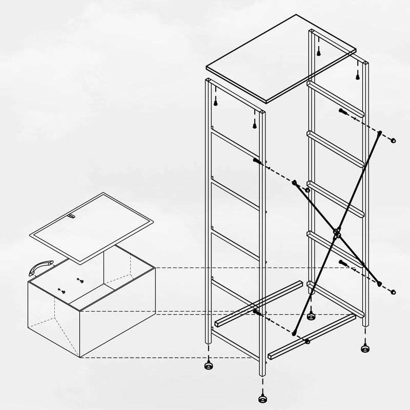 Pellebant 5 Drawers Vertical Storage Tower Organizer - Beige - 5-drawer