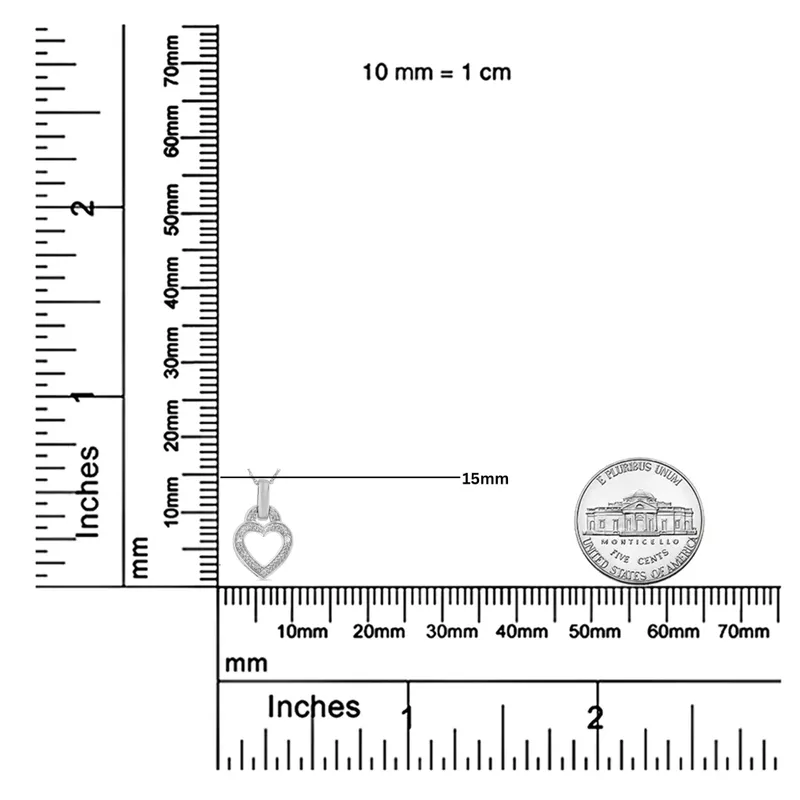 Sterling Silver 1/20ct TDW Round-cut Diamond Heart Pendant Necklace (H-I,I2)