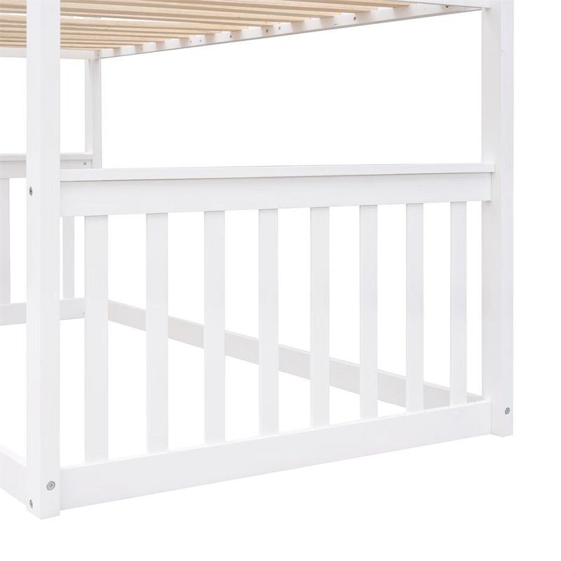 Merax Twin over Twin House Bunk Bed with Ladder - Grey