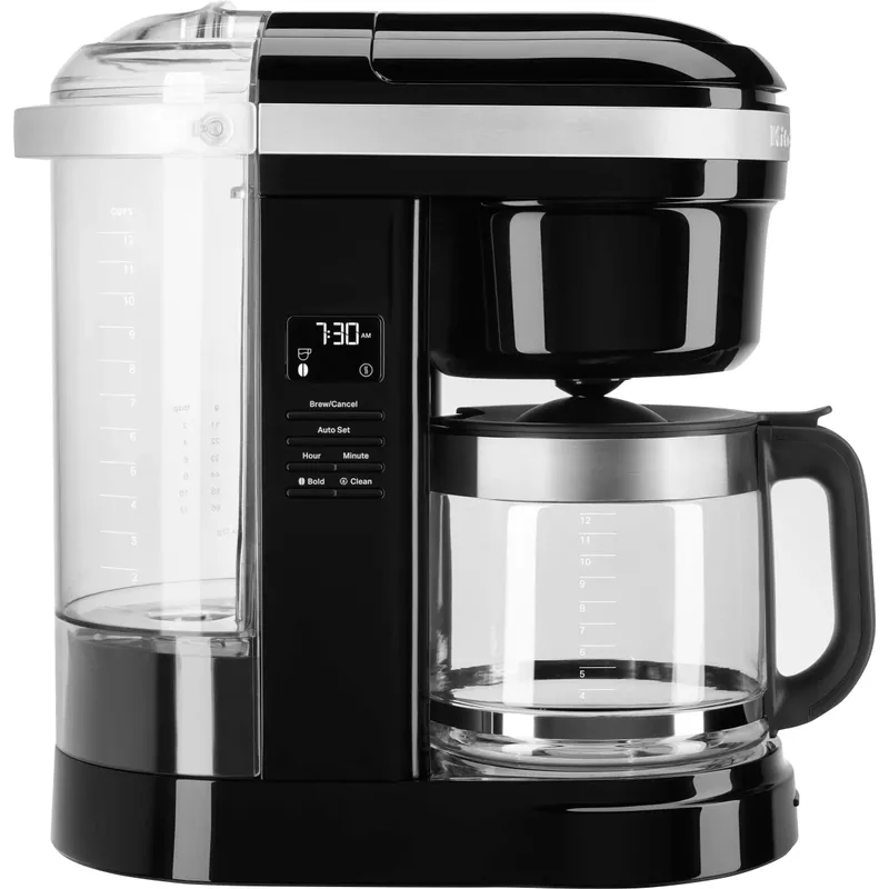 KitchenAid - 12 Cup Drip Coffee Maker with Spiral Showerhead - KCM1208 - Onyx Black