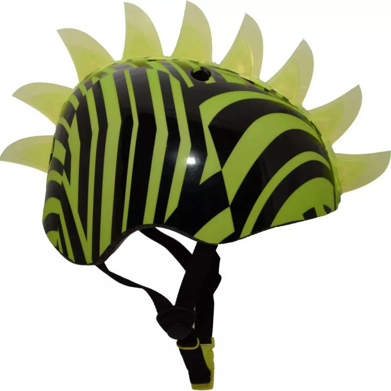 Raskullz - Krash! Mohawk Youth Helmet with LED Lights - Dazzle Green LED