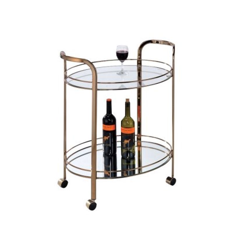 Furniture of America Daniell Modern Bar Cart in Champagne