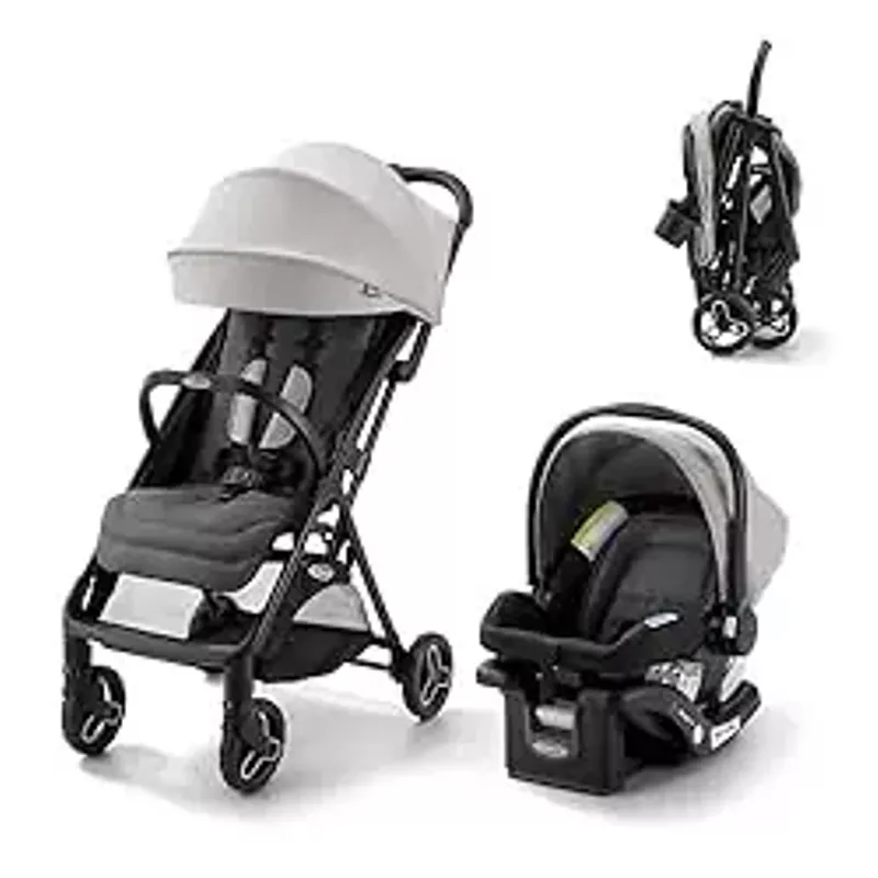 Graco Ready2Jet Travel System - Compact Travel Stroller with Automatic Fold and SnugRide Infant Car Seat