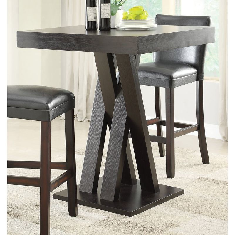 Coaster Furniture Freda Cappuccino Double X-shaped Base Square Bar Table - Brown