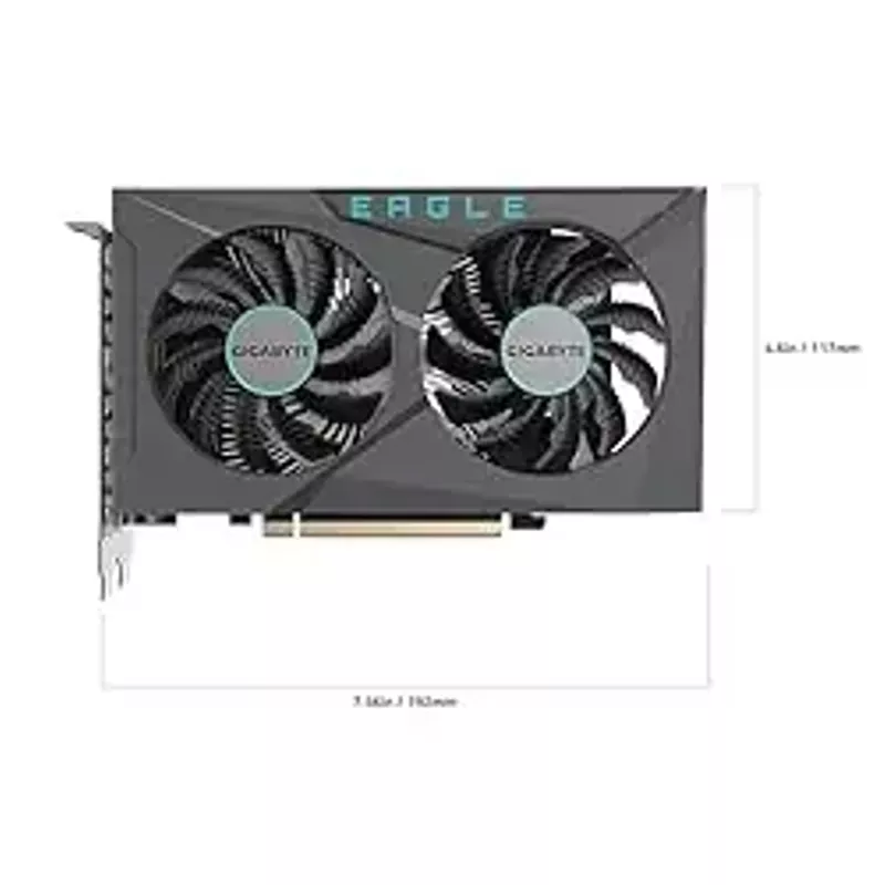 GIGABYTE GeForce RTX 3050 Eagle OC 6G Graphics Card, 2X WINDFORCE Fans, 6GB GDDR6 96-bit GDDR6, GV-N3050EAGLE OC-6GD Video Card