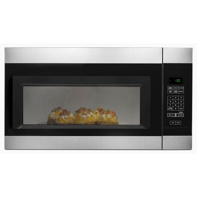 Alt View Zoom 12. Amana - 1.6 Cu. Ft. Over-the-Range Microwave - Black on stainless steel